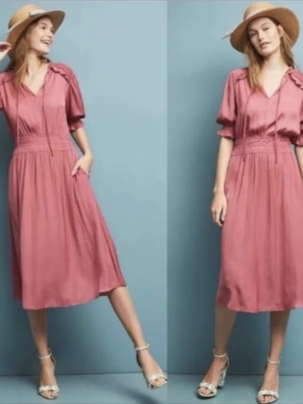 Anthropologie Current Air Cape May Midi Dress Size M